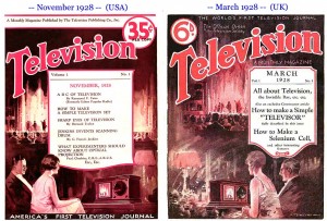 1928 Tarihli Televizyon Dergisi Kapakları